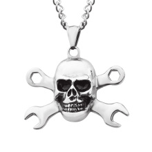 Cool Boys Stainless Steel Gothic Jewelry Skull Cross Casting Male Necklace